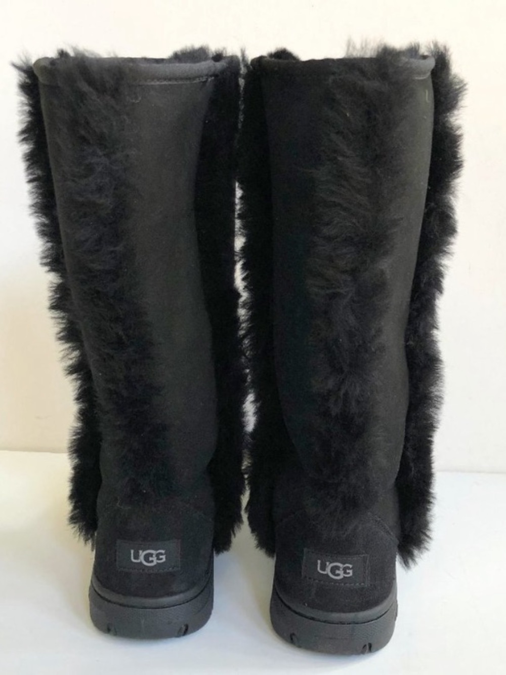 UGG Black Fur-Trim Tall Winter Boots - Women - Picture 3 of 6